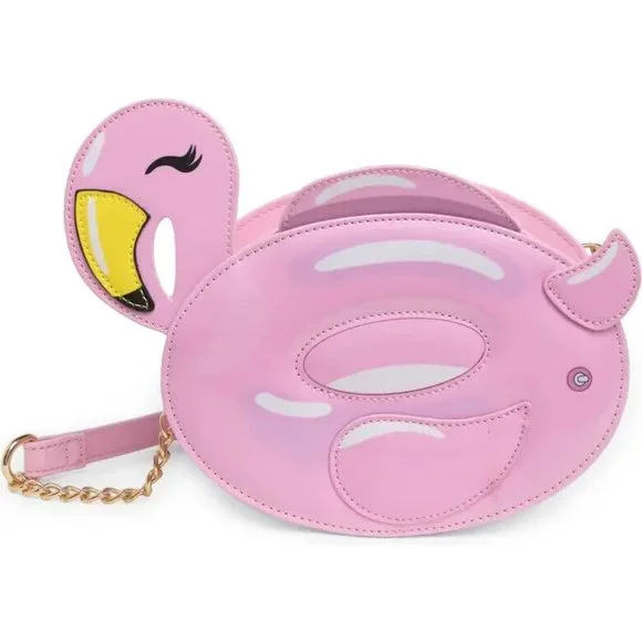 Betsey Johnson Kitsch Betsey Flamingo Floaty Small Crossbody Bag Pink New Sealed - Picture 4 of 13